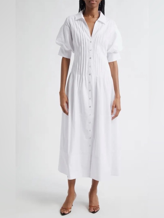 cinq a sept Dresses & Skirts - Cinq A Sept Women's Monty Pleated Midi Dress - White - 8 - New with tags